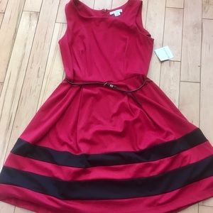 Liz Claiborne sleeveless red, Fit and flair dress. Size 10.